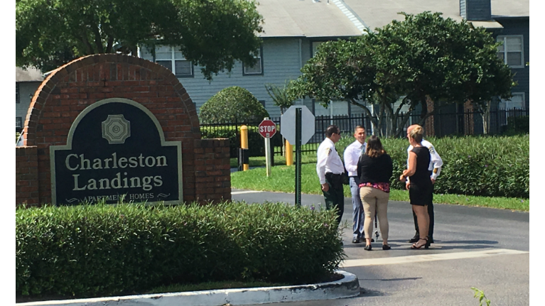 The Hillsborough County Sheriff's Office is investigating a homicide at the Charleston Landings Apartment where a 25-year-old woman was found dead. (Laurie Davison/Spectrum Bay News 9)