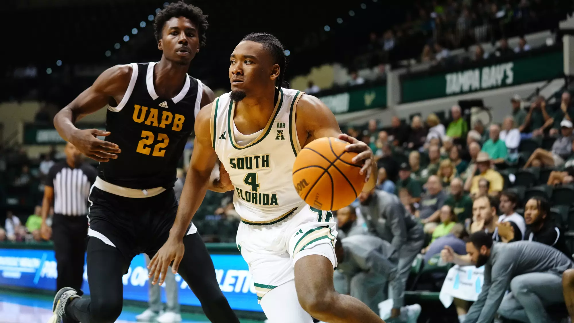 Kobe Knox's 16 points helped USF defeat UAPB 85-69 on Tuesday night. (USF Athletics)